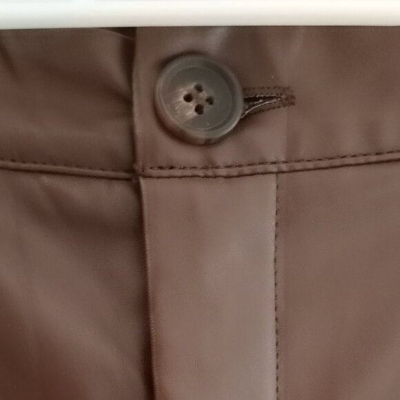Faux Leather Pant Size M Brown NWOT - Picture 3 of 13
